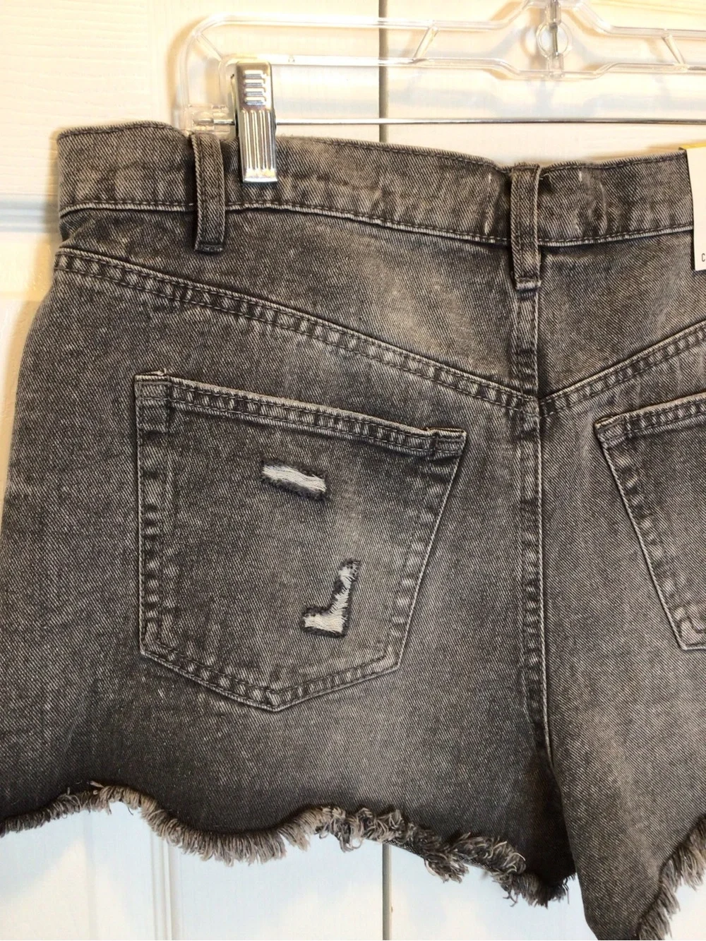 Refuge Chelsea Denim Shorts Womens 11 Black Distressed High Rise Jean Shorts NWT